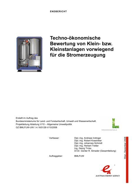 Techno-ökonomische Bewertung von Klein - Energiestrategie ...