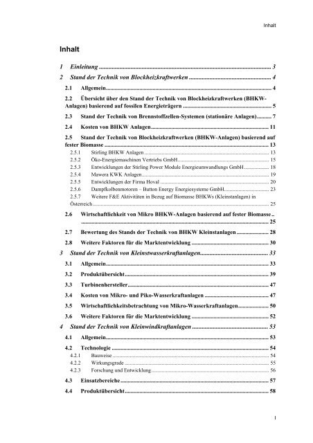 Techno-ökonomische Bewertung von Klein - Energiestrategie ...