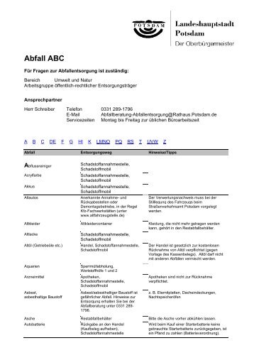 Abfall ABC - Potsdam