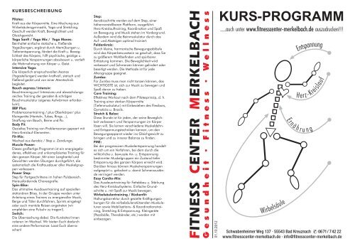 KURS-PROGRAMM - Fitness Center Merkelbach