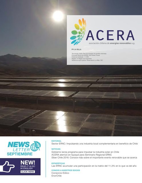 Newsletter ACERA Septiembre 2016