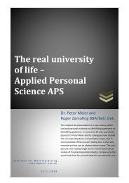 The real university of life - Applied Personal Science