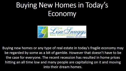 Buying New Homes in Today’s Economy