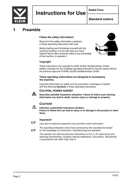 Instructions for Use - Karl Klein