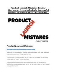 Product Launch Mistakes Reviews and Bonuses-- Product Launch Mistakes