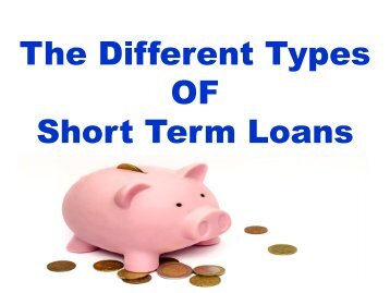The Different Types of Short Term Loans
