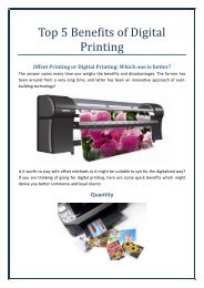 Top 5 benefits of digital printing