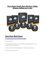 Zero Hour Work Days review-$26,800 bonus & discount