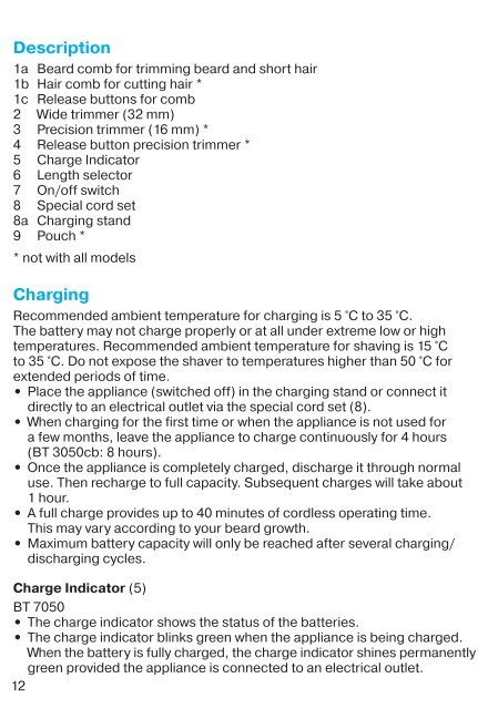 Braun cruZer5, Old Spice, BT 3050, BT 5010, BT 5030, BT 5050 - BT7050,  BT3050cb,  Beard trimmer,  Series 7 Manual (DE, UK, FR, ES, PT, IT, NL, DK, NO, SE, FI, TR, GR)