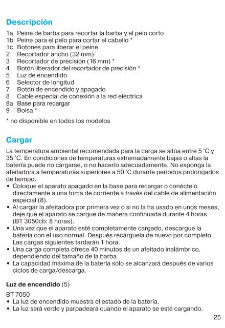 Braun cruZer5, Old Spice, BT 3050, BT 5010, BT 5030, BT 5050 - BT7050,  BT3050cb,  Beard trimmer,  Series 7 Manual (DE, UK, FR, ES, PT, IT, NL, DK, NO, SE, FI, TR, GR)