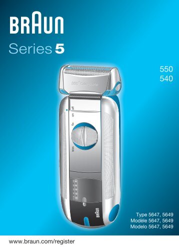Braun 540, 570cc, 8970, 8985, 8986, 8987 - 550,  540,  Series 5 Manual (UK, FR, ES (USA, CDN, MEX))
