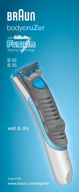 Braun B30, B35, B50, B55 - B55,  B35,  BodyCruzer Manual (UK, FR, PL, CZ, SK, HU, HR, SL, TR, RU, UA, ARAB)