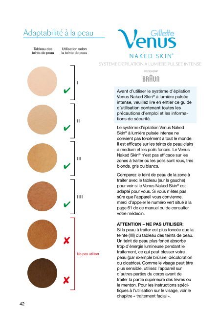 Braun Gillette Venus Naked Skin - Gillette Venus Naked Skin - Intense Pulse Light Hair Removal System Manual (DE, UK, FR, IT, NL)