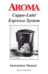 Aroma Espresso MakerAEM-646A (AEM-646A) - AEM-646A Instruction Manual - Espresso Maker