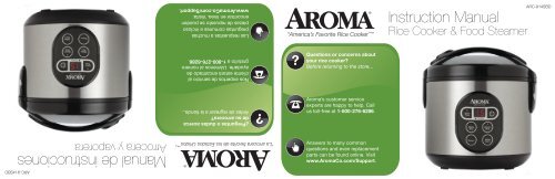 Aroma 8-Cup Digital Rice Cooker &amp; Food SteamerARC-914SBD (ARC-914SBD) - ARC-914SBD Instruction Manual - 8-Cup Digital Rice Cooker &amp; Food Steamer