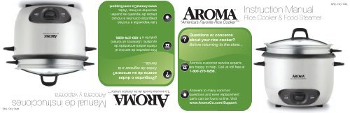 Aroma 20-Cup Rice Cooker &amp; Food SteamerARC-740-1NG (ARC-740-1NG) - ARC-740-1NG Instruction Manual - 20-Cup Rice Cooker &amp; Food Steamer