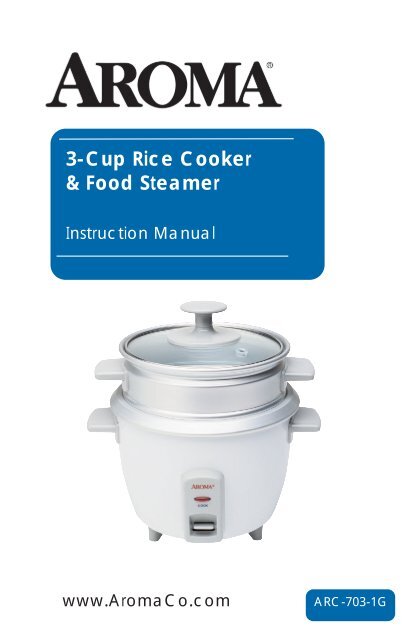 Aroma 3-Cup Pot-Style Rice Cooker ARC-703-1G (ARC-703-1G) - ARC-703-1G