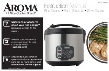Aroma Aroma 20-Cup Rice Cooker, Food Steamer & Slow CookerARC-1030SB (ARC-1030SB) - ARC-1030SB Instruction Manual - Aroma 20-Cup Rice Cooker, Food Steamer & Slow Cooker