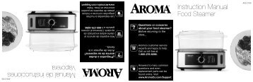 Aroma 5-Quart Food SteamerAFS-210S (AFS-210S) - AFS-210S Instruction Manual - 5-Quart Food Steamer