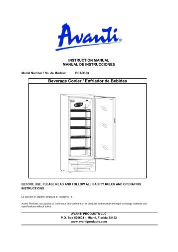 Avanti Avanti - BCAD353 - BCAD353 - Manual