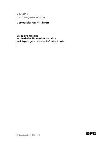 DFG - Verwendungsrichtlinien - DFG-Graduiertenkolleg 1660