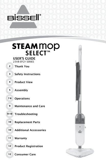 Bissell Steam Mop Select - User guide Steam Mop Select