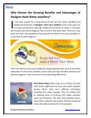 Why Choose the Amazing Benefits and Advantages of Designer Rashi Ratan Jewellery