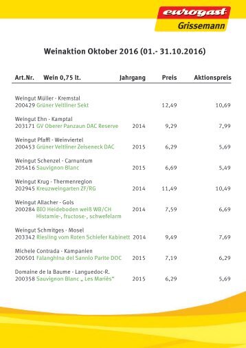 Weinaktion Oktober