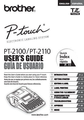 Brother PT-2100 - User's Guide