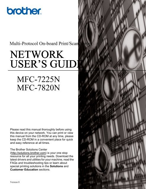 Brother MFC-7820N - Network User's Guide