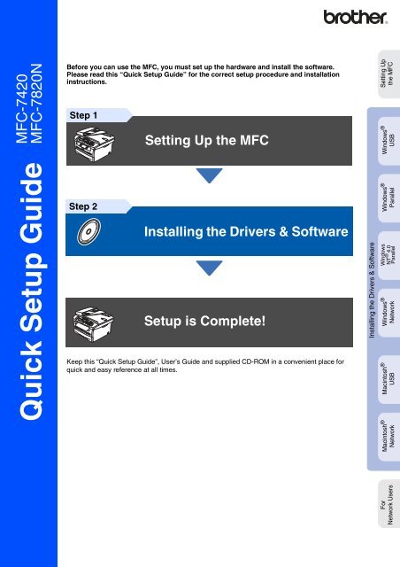 Brother MFC-7820N - Quick Setup Guide