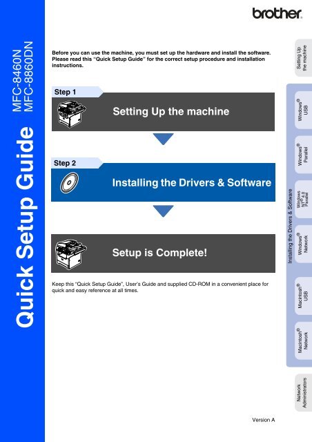 Brother MFC-8460N - Quick Setup Guide