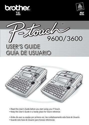 Brother PT-3600 - User's Guide