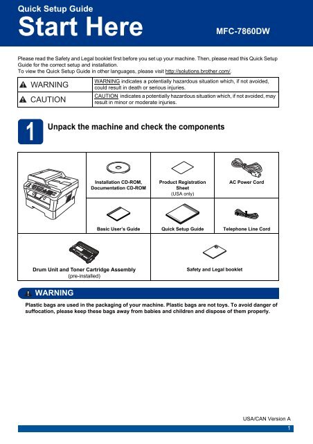 Brother MFC-7860DW - Quick Setup Guide