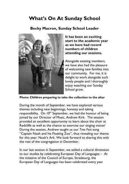 St Mary Redcliffe Church Parish Magazine - October 2016