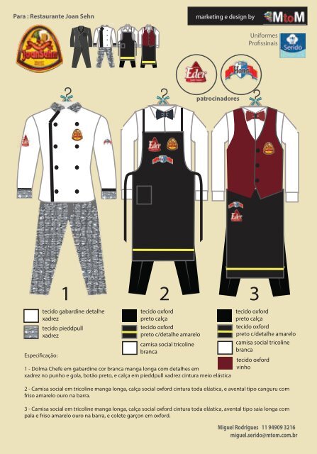 Design Uniformes para Restaurantes