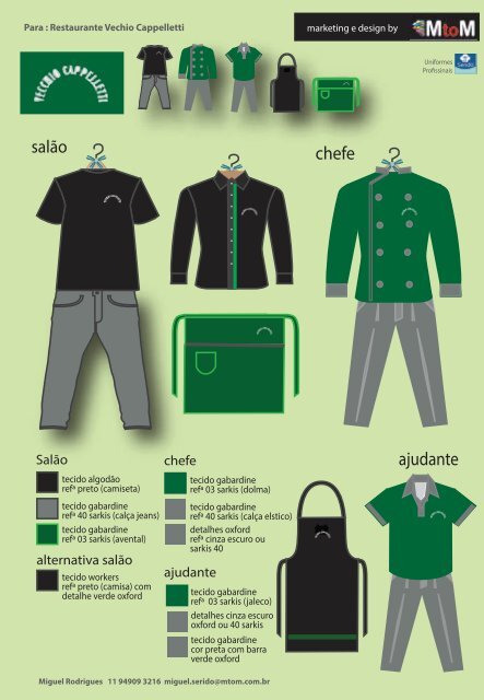 Design Uniformes para Restaurantes