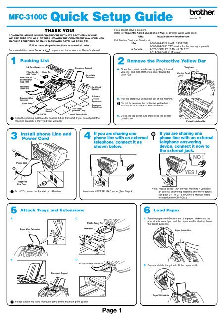 Brother MFC-3100C - Quick Setup Guide