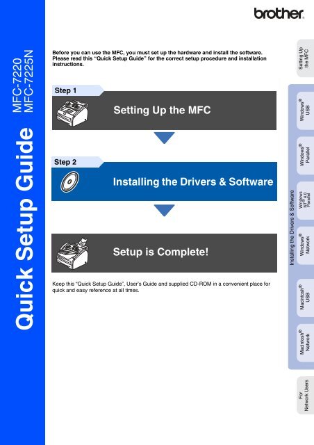 Brother MFC-7220 - Quick Setup Guide