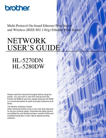 Brother HL-5280DW - Network User's Guide