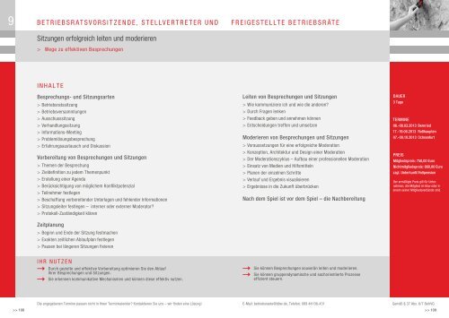 Programm 2013 - Betriebsräte Fortbildung