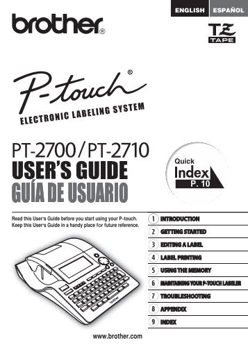 Brother PT-2710 - User's Guide