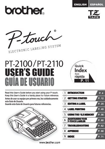 Brother PT-2110 - User's Guide