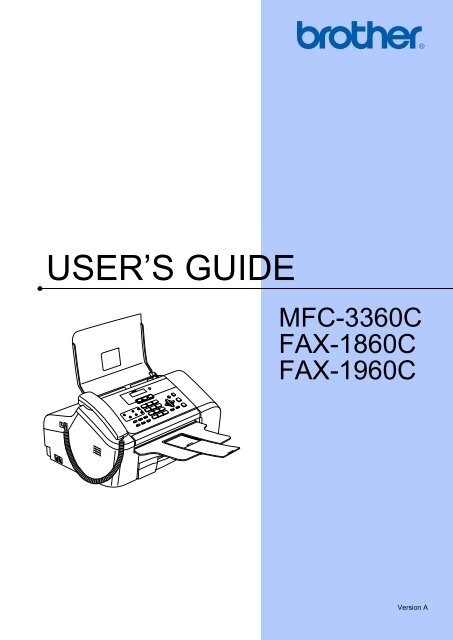 Brother FAX-1860C - User's Guide