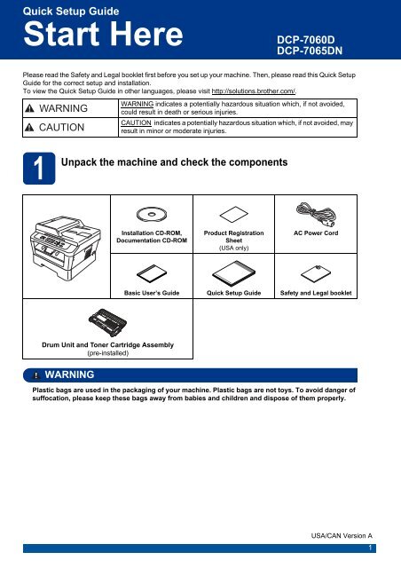 Brother DCP-7065DN - Quick Setup Guide