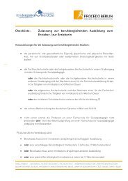 Checkliste Einstellung berufsbegleitende Erzieherausbildung