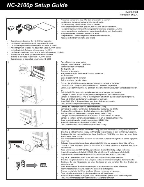 Brother NC-2100p - Quick Setup Guide
