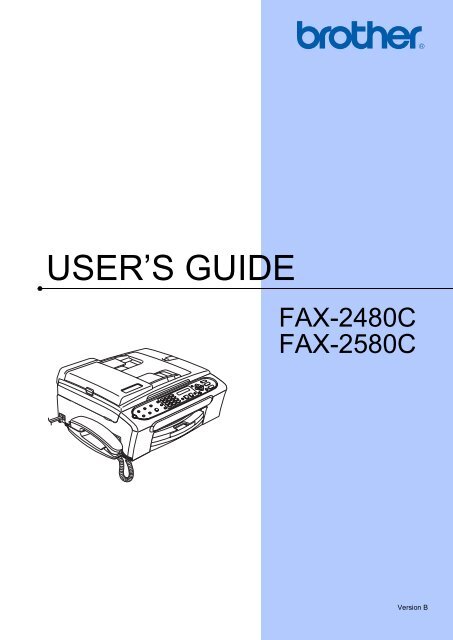 Brother FAX-2480C - User's Guide