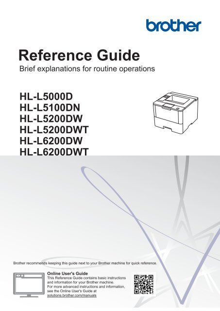 Brother HL L6200DW T Reference Guide