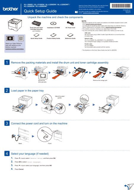 Brother HL-L6200DW(T) - Quick Setup Guide